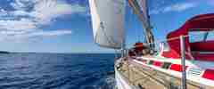 YHG Sailing Yacht Red Sail Sky Landscape
